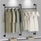Industrial Pipe Metal Clothes Rail Heavy Duty Garment Hanging Rack Open Wardrobe